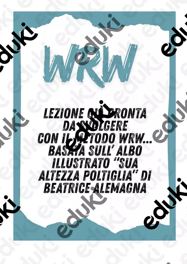 WRW: Sua altezza Poltiglia di Beatrice Alemagna Piani di lezione - WRW: Sua altezza Poltiglia di Beatrice Alemagna - maestragiode - Pagina di copertina