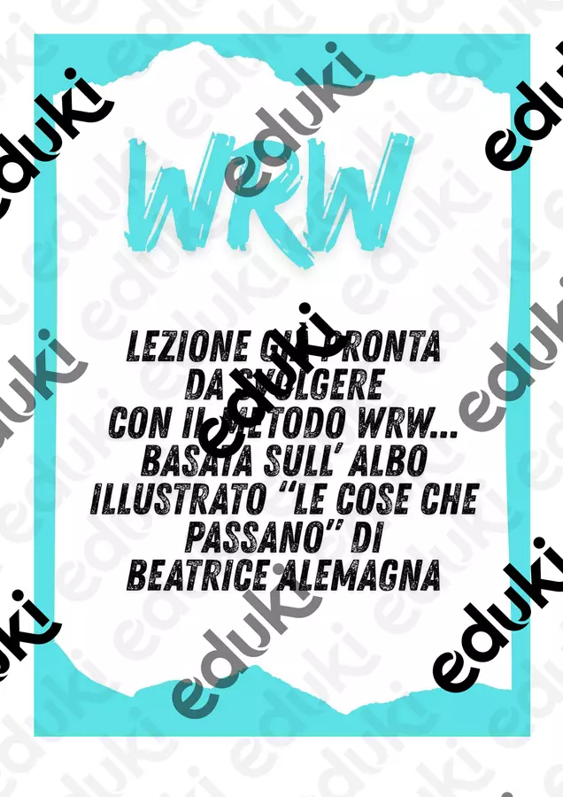 WRW Le cose che passano di Beatrice Alemagna Piani di lezione - WRW Le cose che passano di Beatrice Alemagna - maestragiode - Pagina di copertina