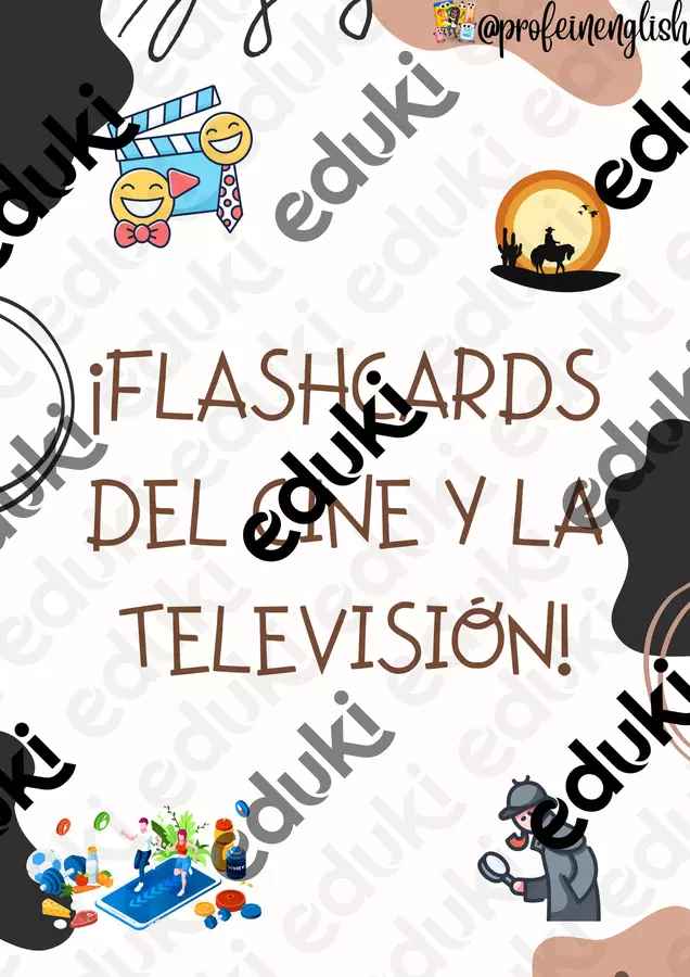 Flashcards del Cinema & Televisione! Spagnolo. Flashcard - Flashcards del Cinema & Televisione! Spagnolo. - Profe in English - Pagina di copertina