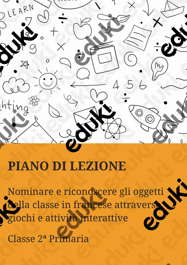 Vocabolario degli oggetti della classe in francese Piani di lezione - Vocabolario degli oggetti della classe in francese - English Classroom 🇬🇧 - Pagina di copertina