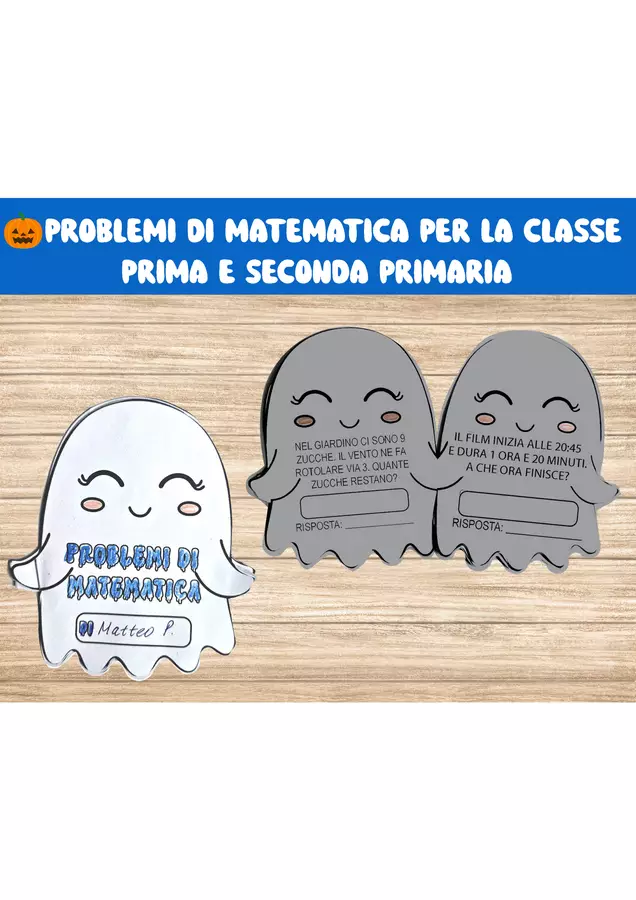 🎃 Problemi di matematica per la classe prima e seconda primaria Compiti in classe/Test - 🎃 Problemi di matematica per la classe prima e seconda primaria - Nikki_Giochi - Pagina di copertina