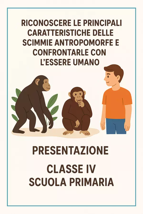 Riconoscere le principali caratteristiche delle scimmie antropomorfe e confrontarle con l’essere umano Presentazioni / Lavagne - Riconoscere le principali caratteristiche delle scimmie antropomorfe e confrontarle con l’essere umano - Scienza Magica - Pagina di copertina