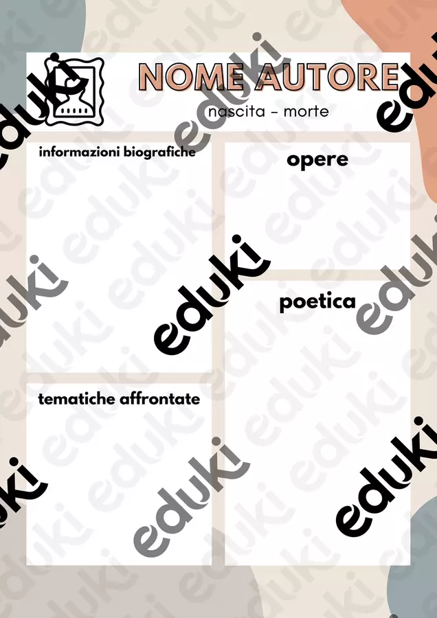 organizzatore grafico autore letteratura Materiale di supporto/inclusione - organizzatore grafico autore letteratura - profghidelligram_ - Pagina di copertina