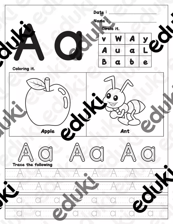 ABC Tracing Coloring Sheets I Alfabeto Lettere e Colorare Esercizi - ABC Tracing Coloring Sheets I Alfabeto Lettere e Colorare - Nina's Learning Corner - Pagina di copertina