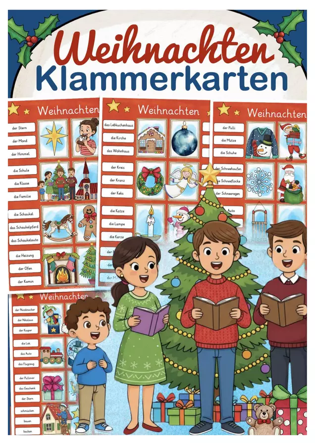 Deutsch schede con mollette – Natale | attività divertente per imparare il tedesco Esercizi - Deutsch schede con mollette – Natale | attività divertente per imparare il tedesco - Better Teaching Resources - Pagina di copertina