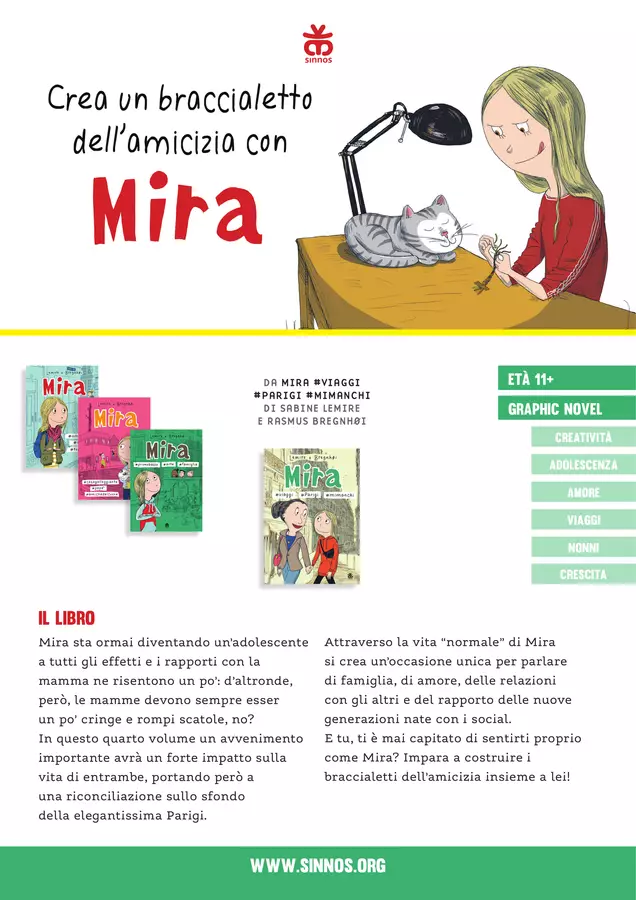 Crea un braccialetto dell'amicizia con Mira Opere didattiche / Libri di testo - Crea un braccialetto dell'amicizia con Mira - Sinnos Editrice - Pagina di copertina