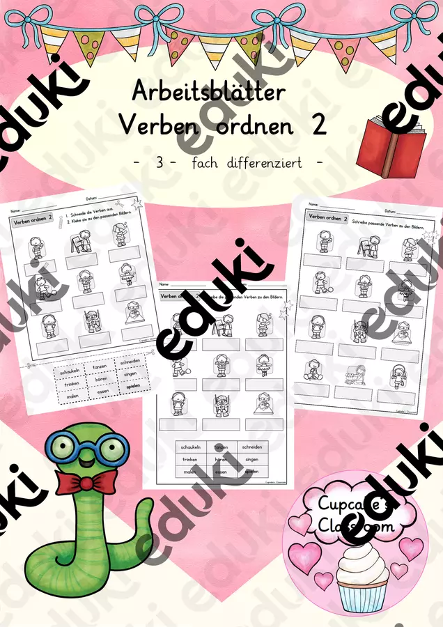 Arbeitsblätter: Verben ordnen 2, 3-fach differenziert, DaZ, Deutsch (Esercizi per ordinare i verbi 2, con 3 livelli di difficoltà) Esercizi - Arbeitsblätter: Verben ordnen 2, 3-fach differenziert, DaZ, Deutsch (Esercizi per ordinare i verbi 2, con 3 livelli di difficoltà) - Cupcake's Classroom - Pagina di copertina
