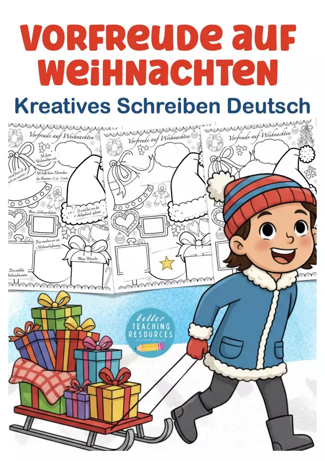 La gioia del Natale – scrittura creativa in tedesco Deutsch Weihnachten - kreatives Schreiben Esercizi - La gioia del Natale – scrittura creativa in tedesco Deutsch Weihnachten - kreatives Schreiben - Better Teaching Resources - Pagina di copertina