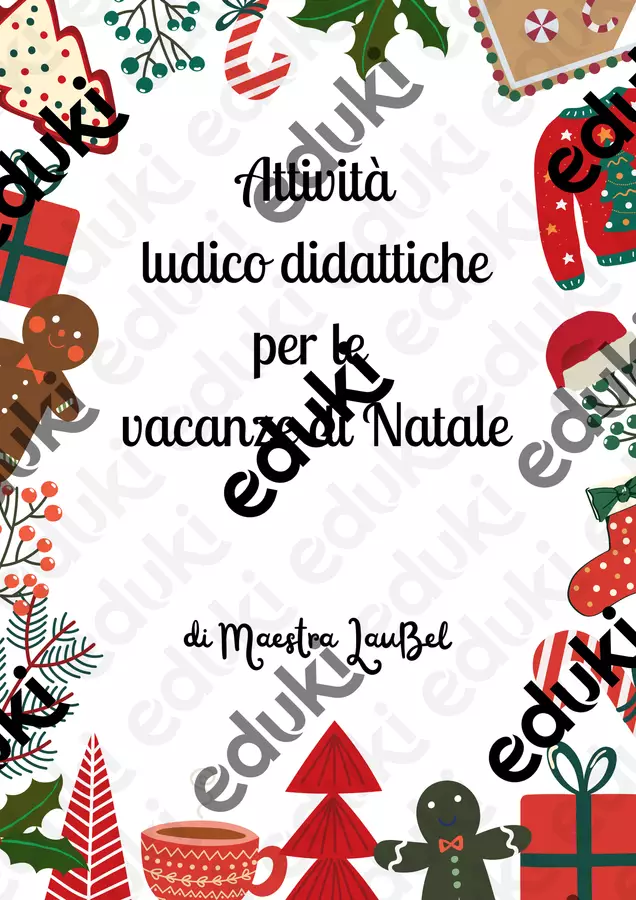 Attività natalizie ludico didattiche Esercizi - Attività natalizie ludico didattiche - Maestra Laubel - Pagina di copertina