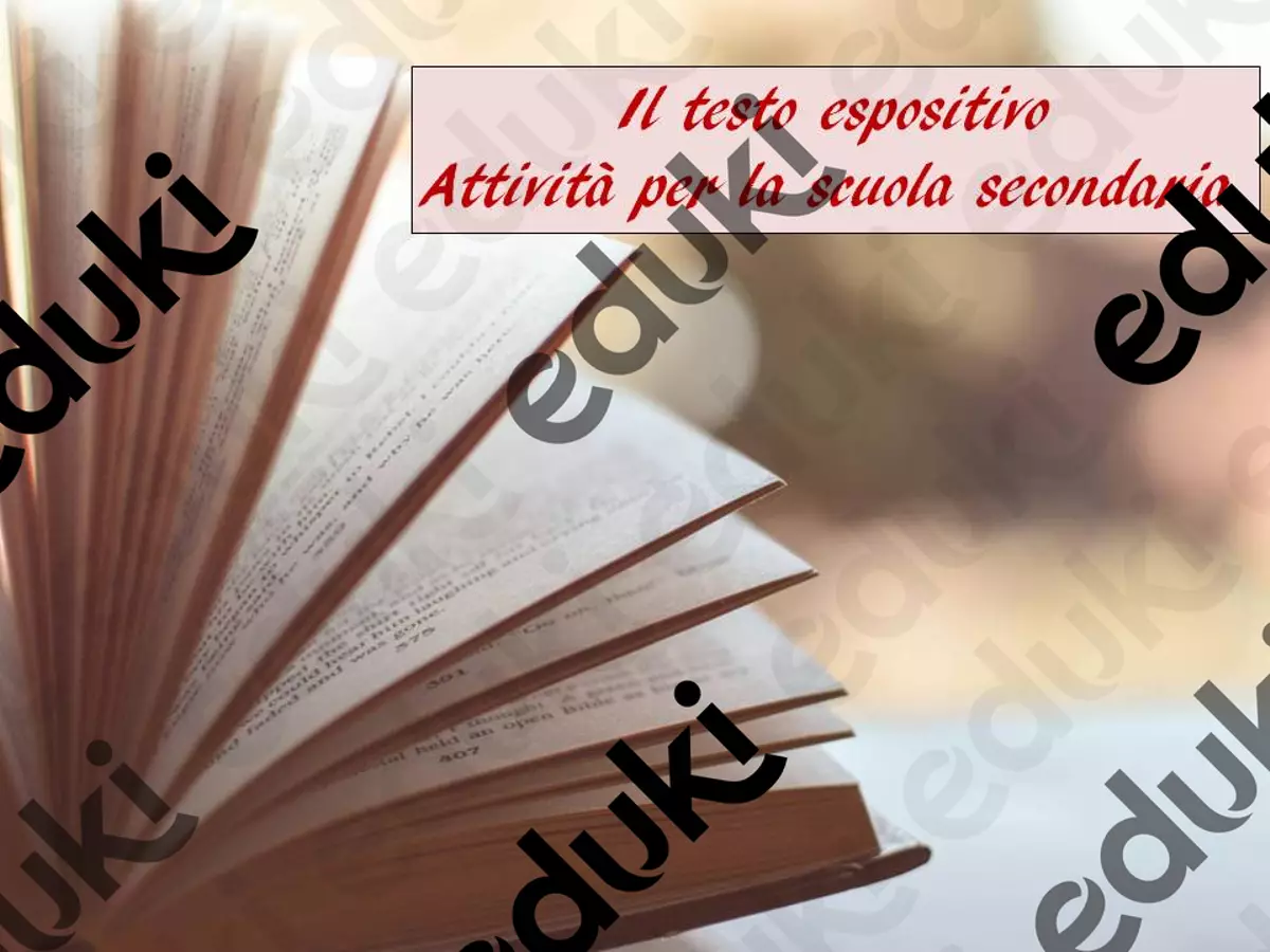 Il testo espositivo. Attività per la scuola secondaria. Schede informative - Il testo espositivo. Attività per la scuola secondaria. - Prof. Daniela Solenghi - Pagina di copertina