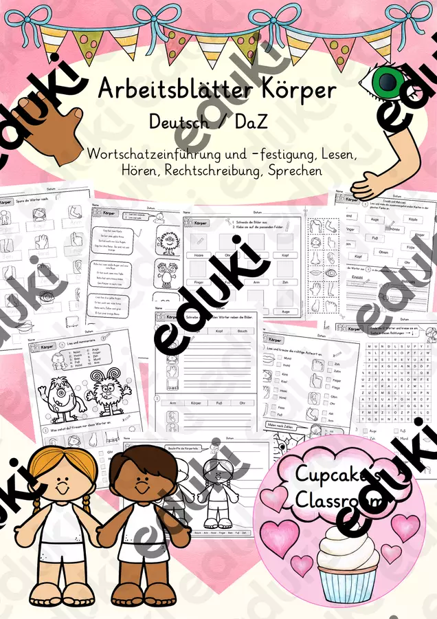 Deutsch/DaZ /SU - Arbeitsblätter Mein Körper - Sprachförderung, Wortschatz, Inklusion (Esercizi: "Il mio corpo") Esercizi - Deutsch/DaZ /SU - Arbeitsblätter Mein Körper - Sprachförderung, Wortschatz, Inklusion (Esercizi: "Il mio corpo") - Cupcake's Classroom - Pagina di copertina