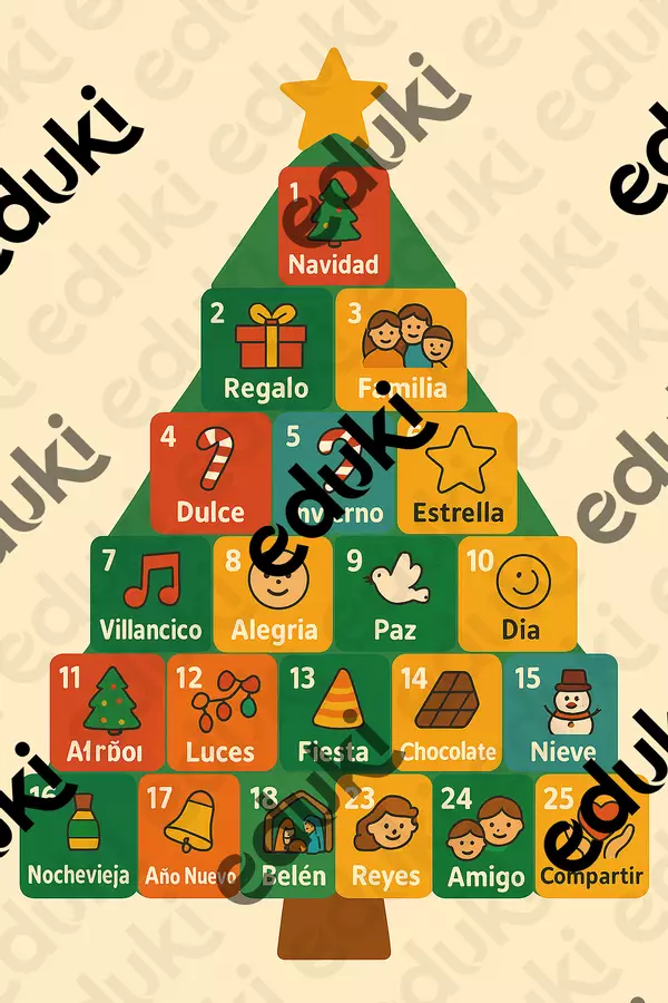 Calendario dell'Avvento Linguistico Spagnolo con attivita' Clipart / Immagini originali - Calendario dell'Avvento Linguistico Spagnolo con attivita' - Dott.ssa Stefania M. - Pagina di copertina