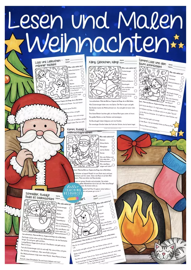 leggere e colorare – Natale | Tedesco Deutsch Arbeitsblätter Weihnachten Lesen und Malen Esercizi - leggere e colorare – Natale | Tedesco Deutsch Arbeitsblätter Weihnachten Lesen und Malen - Better Teaching Resources - Pagina di copertina