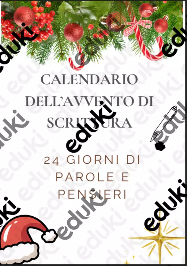 CALENDARIO DELL’AVVENTO DI SCRITTURA Esercizi - CALENDARIO DELL’AVVENTO DI SCRITTURA - ProfValeria - Pagina di copertina