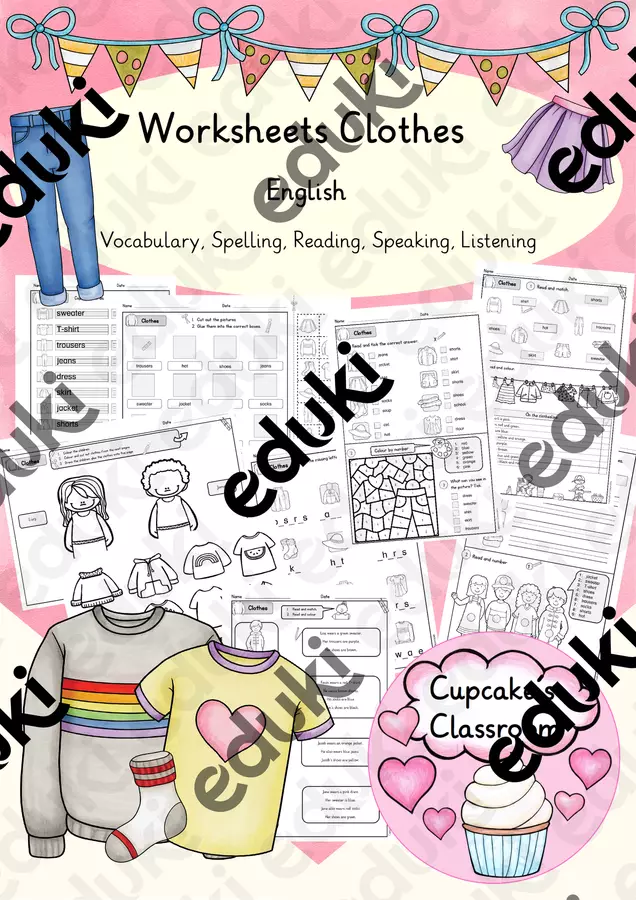 English - Clothes (Worksheets) Esercizi - English - Clothes (Worksheets) - Cupcake's Classroom - Pagina di copertina