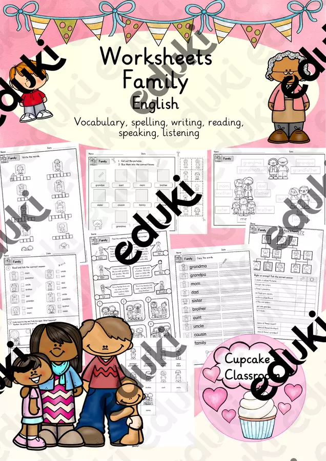 English - Family (Worksheets) Esercizi - English - Family (Worksheets) - Cupcake's Classroom - Pagina di copertina