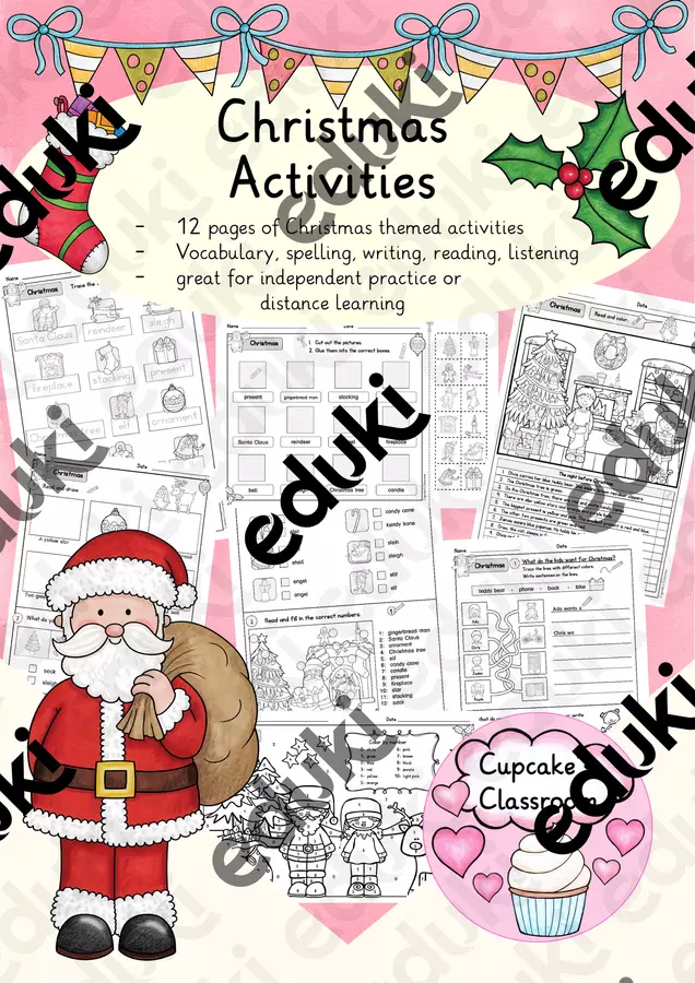 English - Christmas (Worksheets) Esercizi - English - Christmas (Worksheets) - Cupcake's Classroom - Pagina di copertina