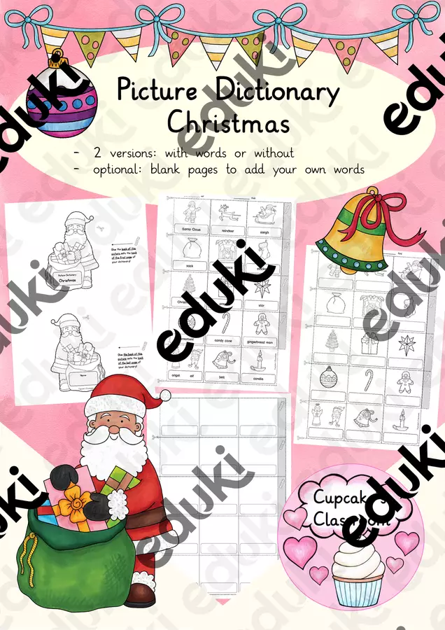 English - Christmas - Picture dictionary (Leporello) Esercizi - English - Christmas - Picture dictionary (Leporello) - Cupcake's Classroom - Pagina di copertina