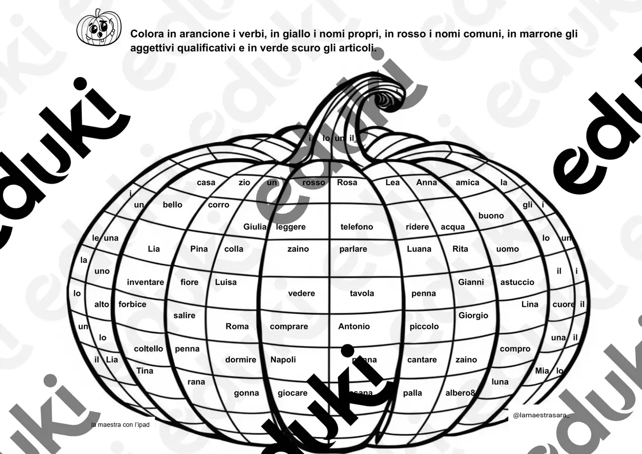 La zucca dell'analisi grammaticale Esercizi - La zucca dell'analisi grammaticale - lamaestrasara_ - Pagina di copertina