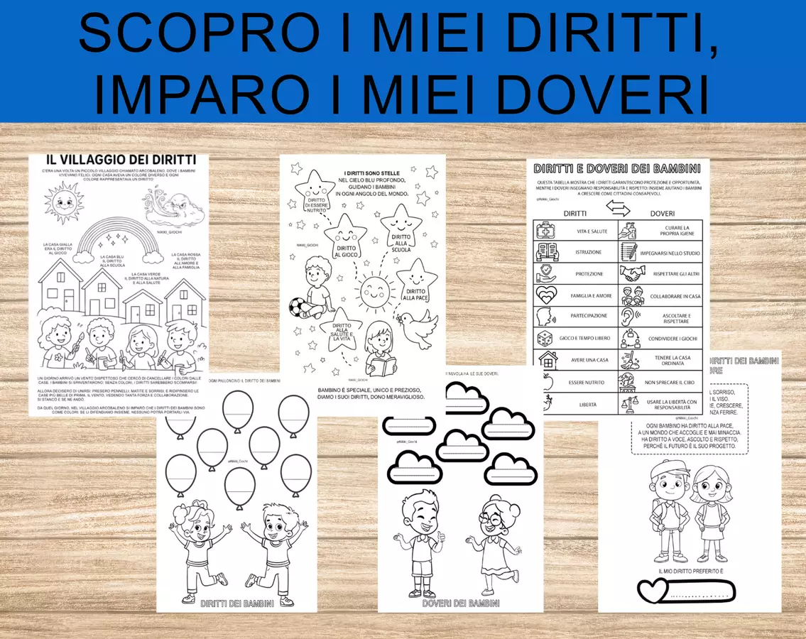 🧠Scopro i miei diritti, imparo i miei doveri Compiti in classe/Test - 🧠Scopro i miei diritti, imparo i miei doveri - Nikki_Giochi - Pagina di copertina
