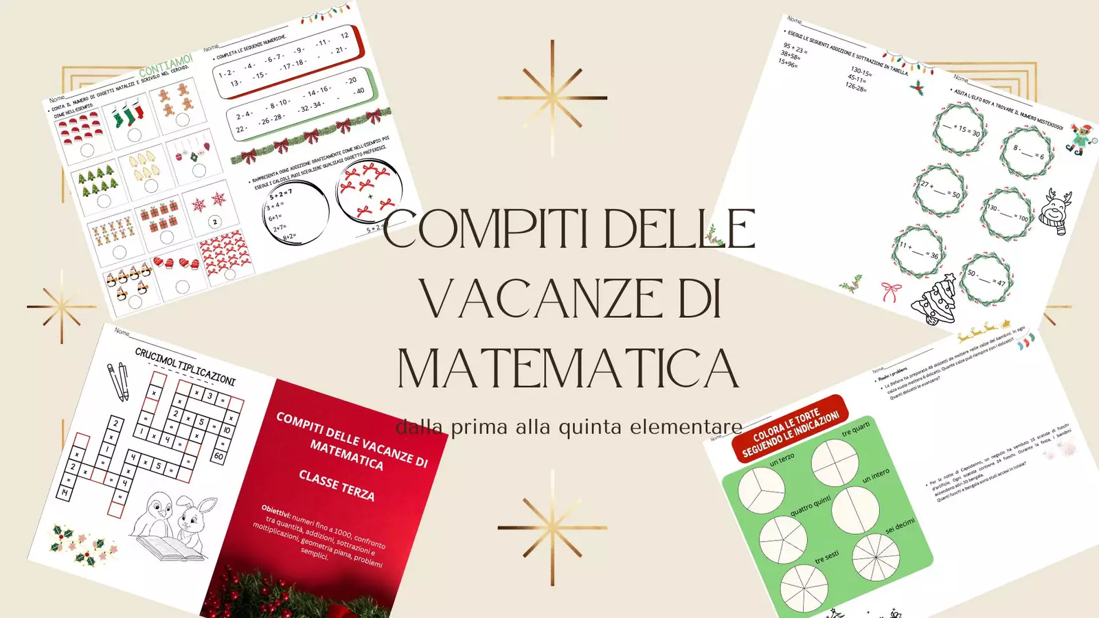 COMPITI DELLE VACANZE DI MATEMATICA scuola primaria Altro tipo di materiale - COMPITI DELLE VACANZE DI MATEMATICA scuola primaria - Imparare passo a passo - Pagina di copertina