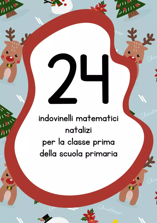 Calendario dell'avvento degli indovinelli matematici per la classe prima Esercizi - Calendario dell'avvento degli indovinelli matematici per la classe prima - MilleLibriPerBambini - Pagina di copertina