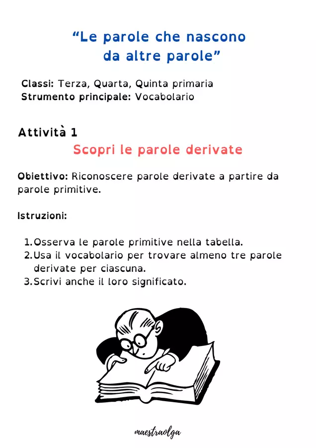 Laboratorio di scrittura - “Le parole che nascono da altre parole” Esercizi - Laboratorio di scrittura - “Le parole che nascono da altre parole” - maestraolga88 - Pagina di copertina