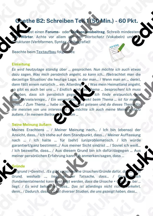 Goethe-Zertifikat B2 Schreiben Teil 1 und 2 Programmi scolastici / Materiali per docenti - Goethe-Zertifikat B2 Schreiben Teil 1 und 2 - ChrisEdu - Pagina di copertina