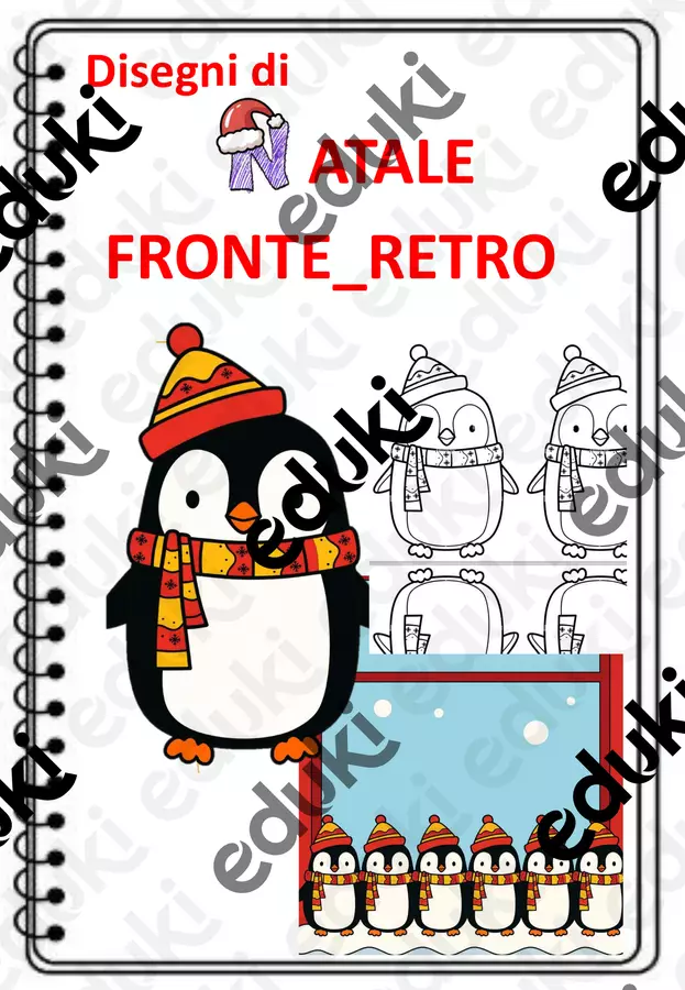 Copertina_Natale_Fronte_Retro Pinguino di Natale Materiale di supporto/inclusione - Copertina_Natale_Fronte_Retro Pinguino di Natale - Maestra Tizla Mardi - Pagina di copertina