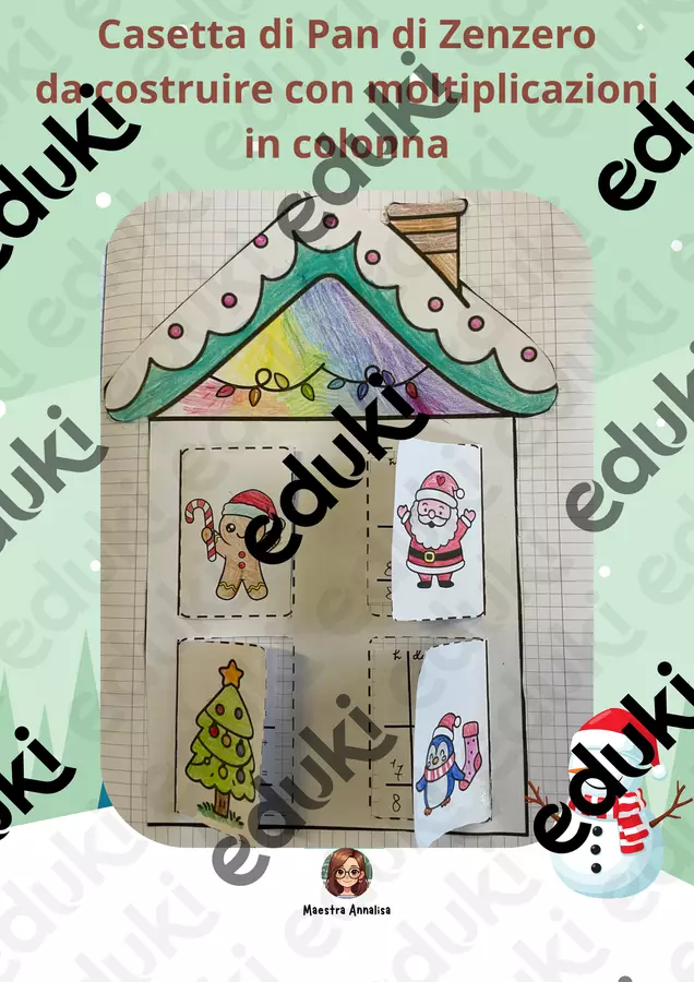 Moltiplicazioni in colonna a tema Natale Esercizi - Moltiplicazioni in colonna a tema Natale - Maestra_Annalisa - Pagina di copertina