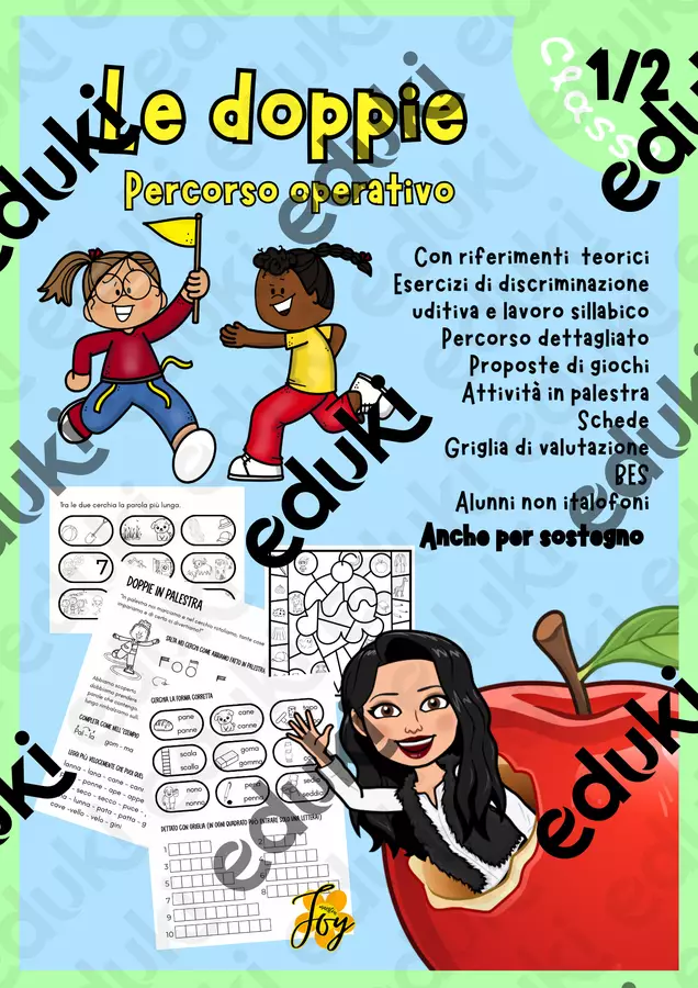 Le doppie - percorso didattico completo Materiale di supporto/inclusione - Le doppie - percorso didattico completo - MaestraJoy - Pagina di copertina