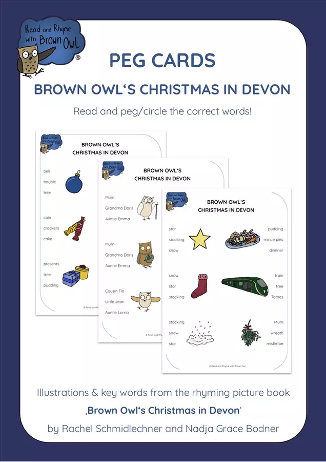 Christmas in Devon - PEG CARDS Materiale interattivo - Christmas in Devon - PEG CARDS - Read and Rhyme with Brown Owl - Pagina di copertina