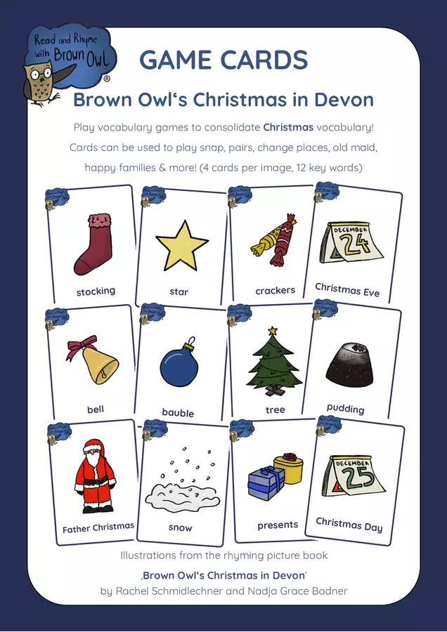 Christmas in Devon - GAME CARDS Materiale interattivo - Christmas in Devon - GAME CARDS - Read and Rhyme with Brown Owl - Pagina di copertina