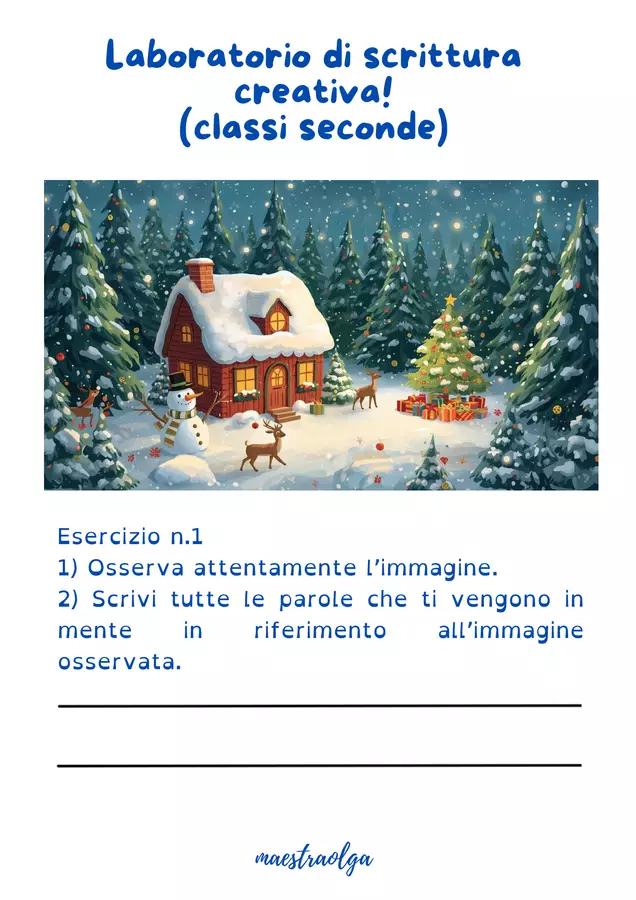 Inchiostro di Natale: laboratorio di scrittura creativa! (classi seconde) Esercizi - Inchiostro di Natale: laboratorio di scrittura creativa! (classi seconde) - maestraolga88 - Pagina di copertina