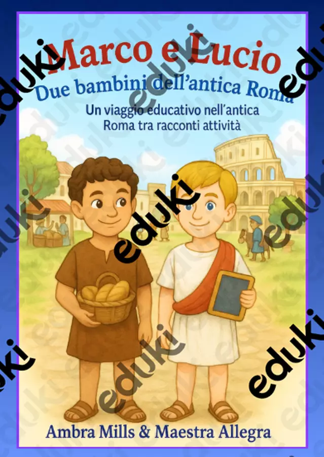 Marco e Lucio: Due bambini dell'antica Roma Materiale di supporto/inclusione - Marco e Lucio: Due bambini dell'antica Roma - Maestra Allegra - Pagina di copertina