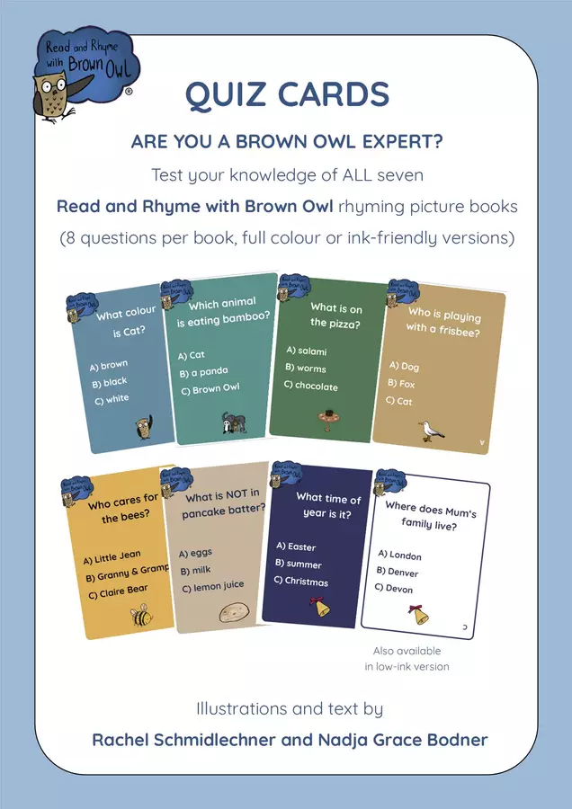 Read and Rhyme with Brown Owl - STORY QUIZ CARDS Quiz - Read and Rhyme with Brown Owl - STORY QUIZ CARDS - Read and Rhyme with Brown Owl - Pagina di copertina