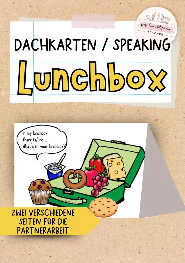 Lunchbox: Carta sotto-sopra (Speaking) Esercizi - Lunchbox: Carta sotto-sopra (Speaking) - ms.doubtfire - Pagina di copertina