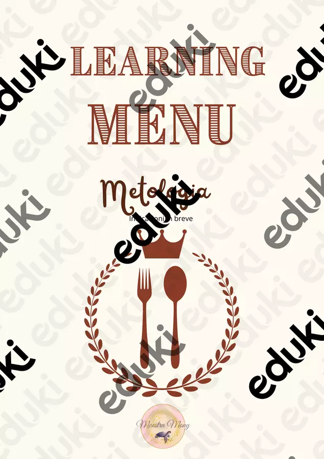 Learning Menu Metodologia Programmi scolastici / Materiali per docenti - Learning Menu Metodologia - Maestra Mony - Pagina di copertina