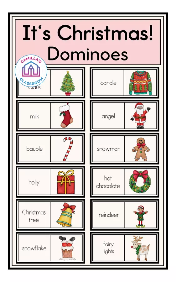 Christmas - Dominoes Giochi - Christmas - Dominoes - Camilla's Classroom - Pagina di copertina
