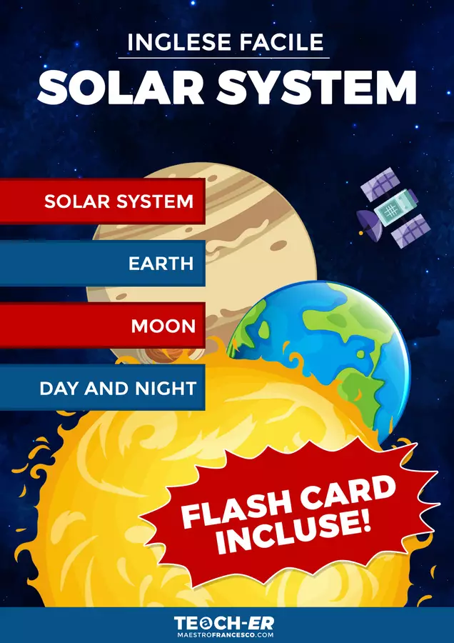 Inglese Facile - The Solar System Flashcard - Inglese Facile - The Solar System - Maestro Francesco - Pagina di copertina
