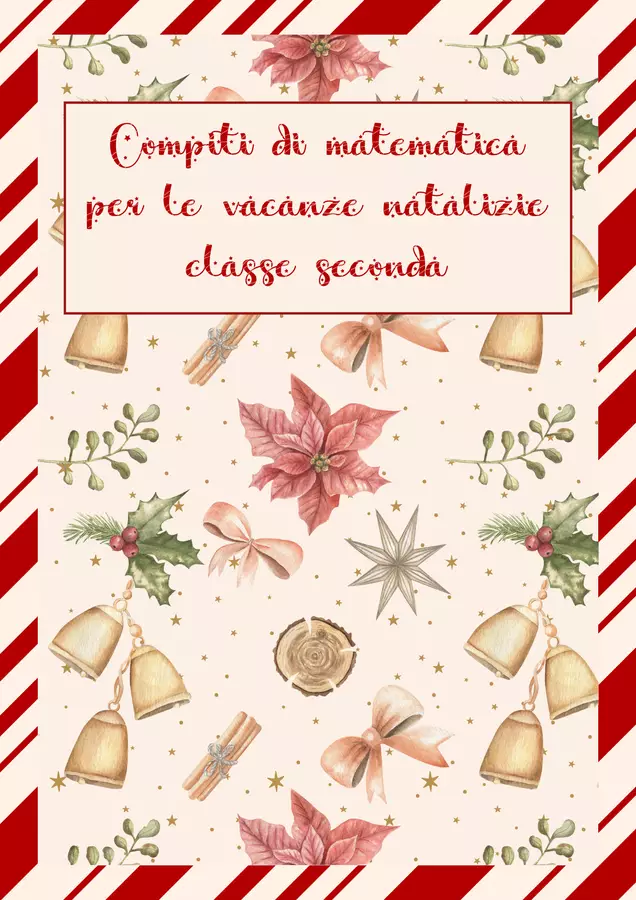 Compiti Natale matematica classe seconda Esercizi - Compiti Natale matematica classe seconda - La maestra di Nuvola - Pagina di copertina