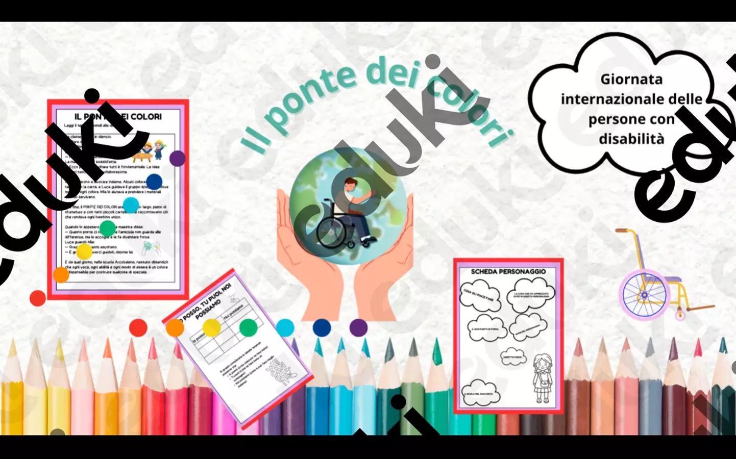 Il ponte dei colori attività inclusione Materiale di supporto/inclusione - Il ponte dei colori attività inclusione - Ma_estramarta - Pagina di copertina