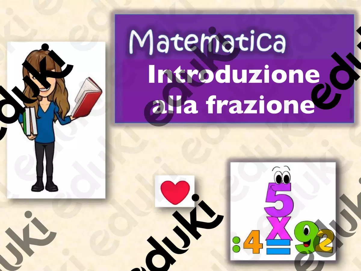 Introduzione alla frazione Esercizi - Introduzione alla frazione - Maestra*Fede - Pagina di copertina
