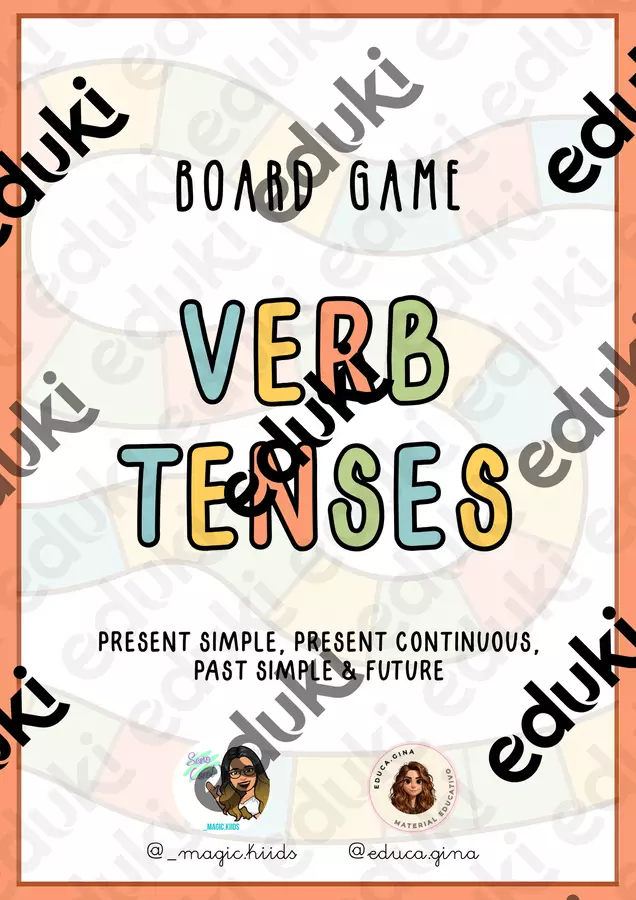 Gioco da tavolo - Verb Tenses Board Game Compiti in classe/Test - Gioco da tavolo - Verb Tenses Board Game - magic.kiids - Pagina di copertina