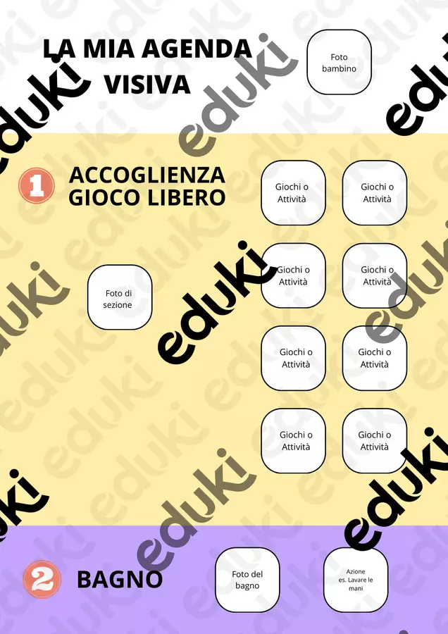 Agenda visiva personalizzabile -CAA- Scuola infanzia Altro tipo di materiale - Agenda visiva personalizzabile -CAA- Scuola infanzia - Educatrice Valù - Pagina di copertina