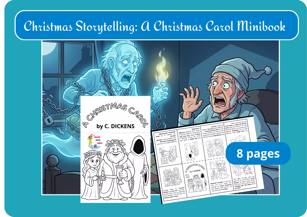 Christmas Stories: a didactic use of "A CHRISTMAS CAROL" Altro tipo di materiale - Christmas Stories: a didactic use of "A CHRISTMAS CAROL" - Inglese-senza-sbadigli - Pagina di copertina