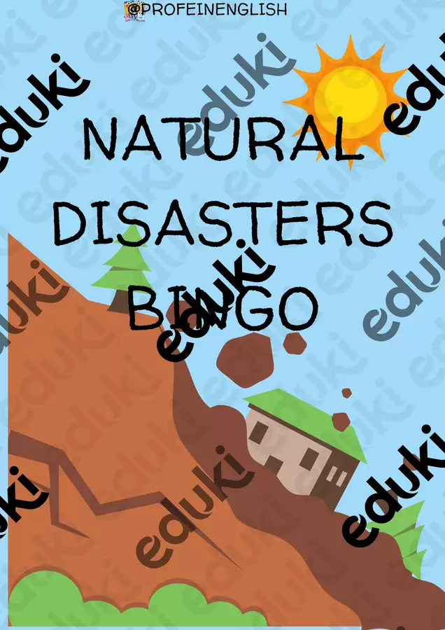Bingo: Disastri Naturali! Clipart / Immagini originali - Bingo: Disastri Naturali! - Profe in English - Pagina di copertina