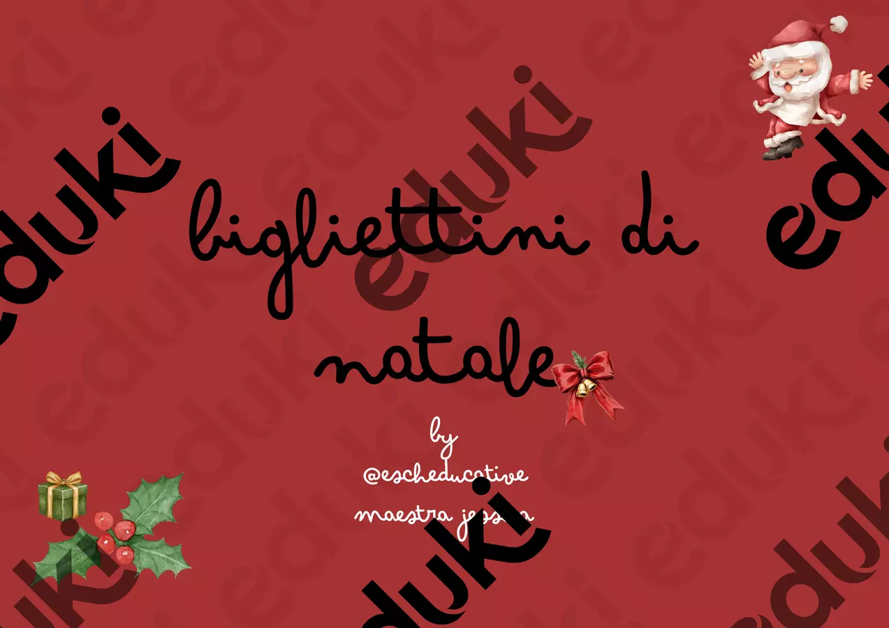 DIVERTIRSI CON.. I BIGLIETTI DI NATALE 🎄 Materiale di supporto/inclusione - DIVERTIRSI CON.. I BIGLIETTI DI NATALE 🎄 - EschEDUcative - Pagina di copertina