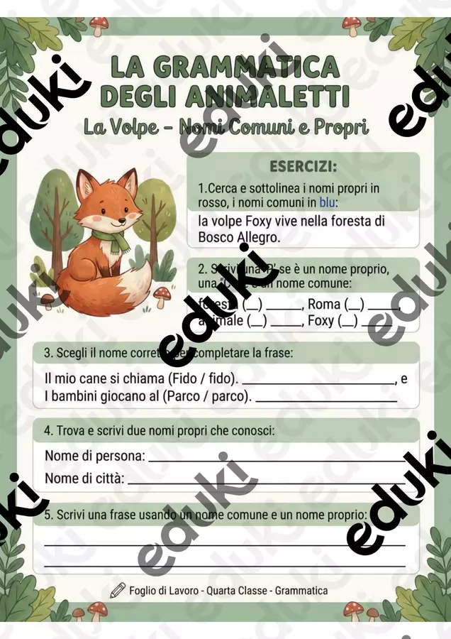 LA GRAMMATICA DEGLI ANIMALETTI – Classe quarta primaria Esercizi - LA GRAMMATICA DEGLI ANIMALETTI – Classe quarta primaria - la_maestra_in_equilibrio - Pagina di copertina