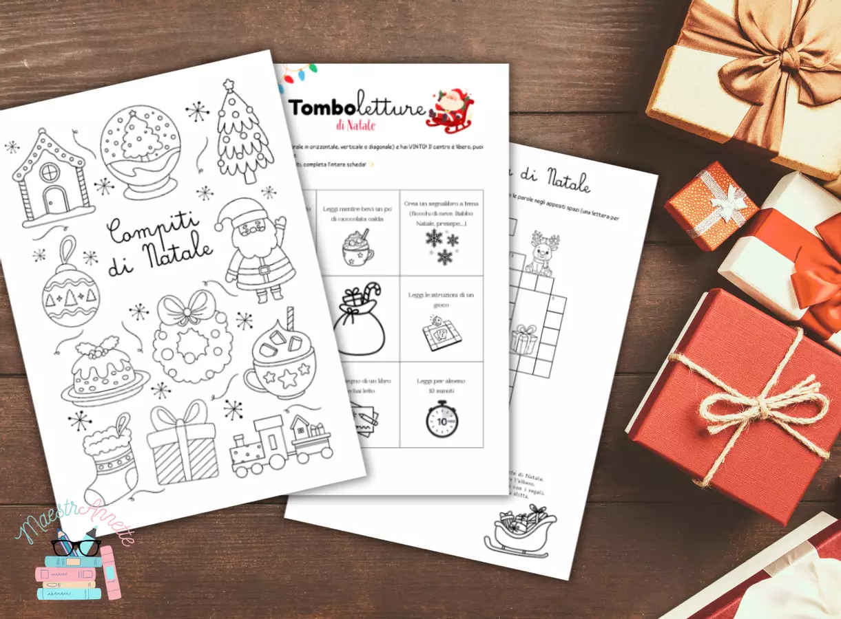 Compiti di Natale Esercizi - Compiti di Natale - MaestrAnnette - Pagina di copertina